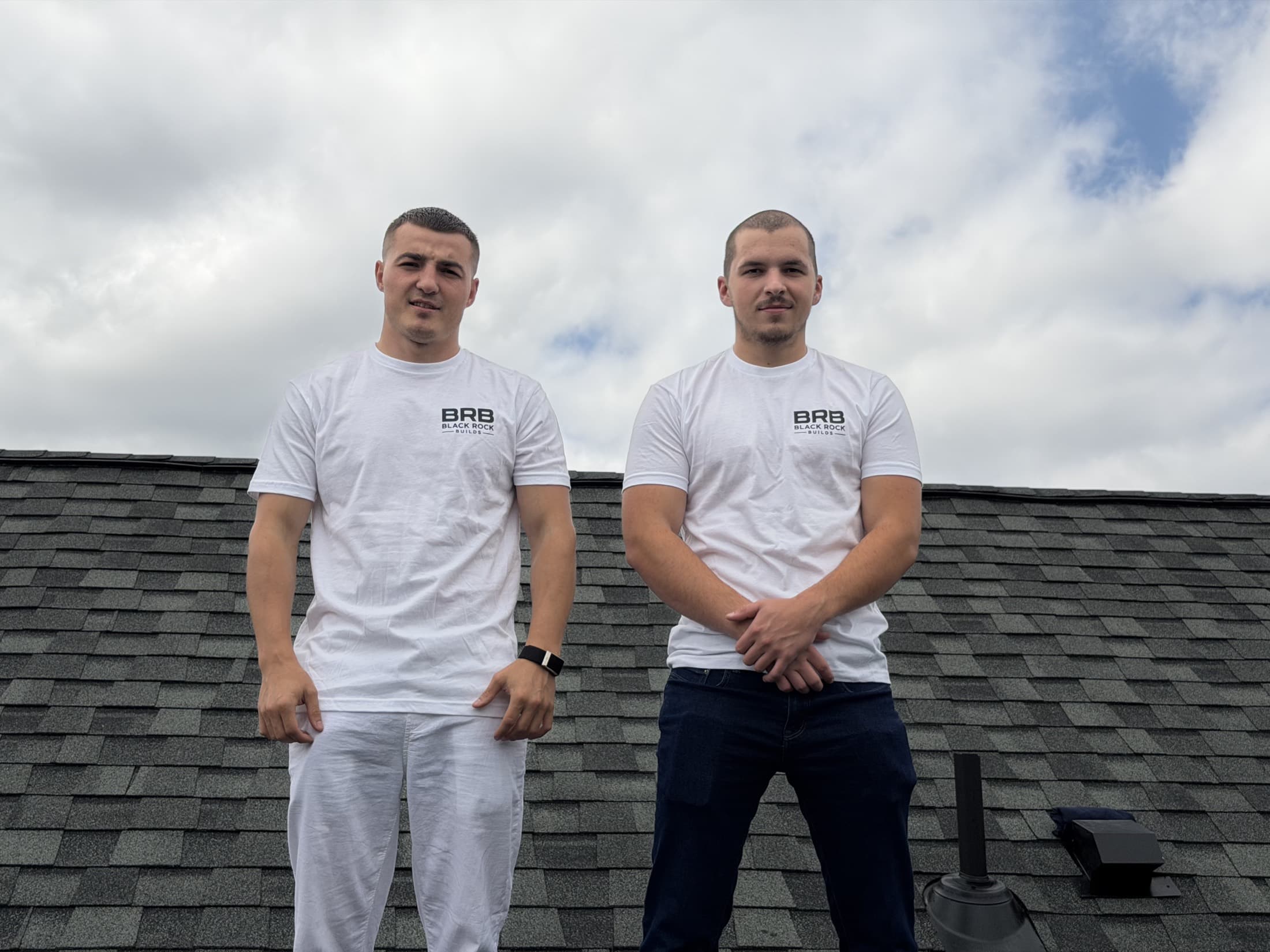 Black Rock Builds roofing crew on a completed shingle roof